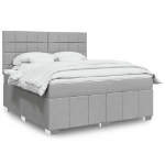 Giroletto a Molle con Materasso Grigio Chiaro180x200 cm Tessuto