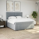 Giroletto a Molle con Materasso Grigio Chiaro180x200 cm Tessuto
