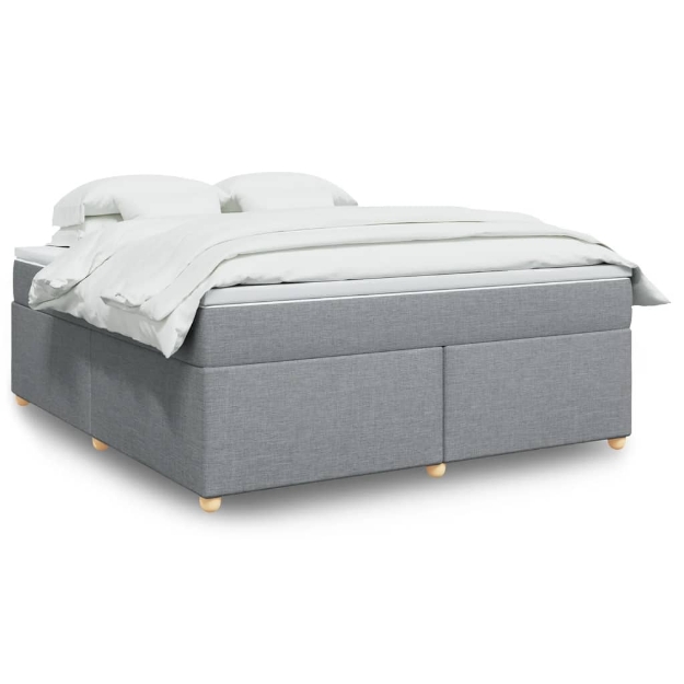 Giroletto a Molle con Materasso Grigio Chiaro180x200 cm Tessuto