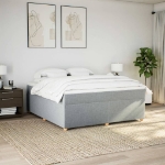 Giroletto a Molle con Materasso Grigio Chiaro180x200 cm Tessuto