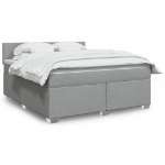 Giroletto a Molle con Materasso Grigio Chiaro180x200 cm Tessuto