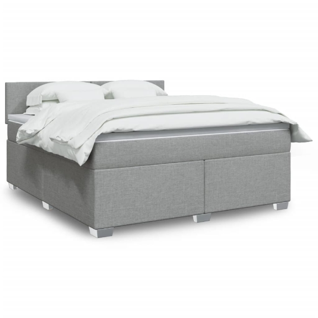 Giroletto a Molle con Materasso Grigio Chiaro180x200 cm Tessuto