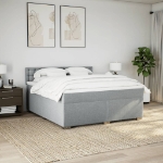 Giroletto a Molle con Materasso Grigio Chiaro180x200 cm Tessuto