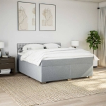 Giroletto a Molle con Materasso Grigio Chiaro180x200 cm Tessuto
