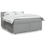 Giroletto a Molle con Materasso Grigio Chiaro180x200 cm Tessuto