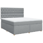 Giroletto a Molle con Materasso Grigio Chiaro180x200 cm Tessuto