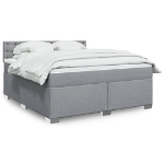 Giroletto a Molle con Materasso Grigio Chiaro180x200 cm Tessuto