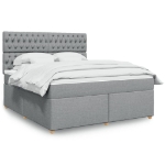 Giroletto a Molle con Materasso Grigio Chiaro180x200 cm Tessuto