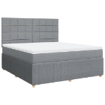 Giroletto a Molle con Materasso Grigio Chiaro180x200 cm Tessuto