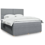 Giroletto a Molle con Materasso Grigio Chiaro180x200 cm Tessuto