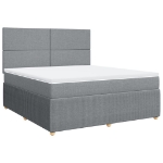 Giroletto a Molle con Materasso Grigio Chiaro180x200 cm Tessuto