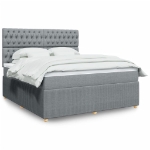 Giroletto a Molle con Materasso Grigio Chiaro180x200 cm Tessuto