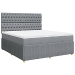 Giroletto a Molle con Materasso Grigio Chiaro180x200 cm Tessuto