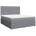 Giroletto a Molle con Materasso Grigio Chiaro180x200 cm Tessuto