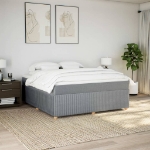 Giroletto a Molle con Materasso Grigio Chiaro180x200 cm Tessuto