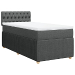 Giroletto a Molle con Materasso Grigio Scuro 100x200 cm Tessuto
