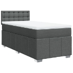 Giroletto a Molle con Materasso Grigio Scuro 100x200 cm Tessuto