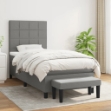 Giroletto a Molle con Materasso Grigio Scuro 100x200 cm Tessuto