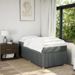 Giroletto a Molle con Materasso Grigio Scuro 100x200 cm Tessuto
