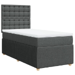 Giroletto a Molle con Materasso Grigio Scuro 100x200 cm Tessuto