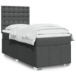 Giroletto a Molle con Materasso Grigio Scuro 100x200 cm Tessuto