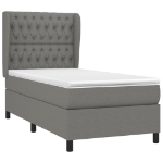 Giroletto a Molle con Materasso Grigio Scuro 100x200 cm Tessuto