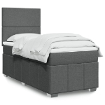 Giroletto a Molle con Materasso Grigio Scuro 100x200 cm Tessuto