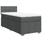 Giroletto a Molle con Materasso Grigio Scuro 100x200 cm Tessuto