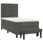 Giroletto a Molle con Materasso Grigio Scuro 100x200 cm Velluto