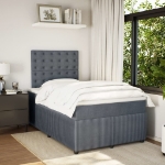 Giroletto a Molle con Materasso Grigio Scuro 120x190 cm Velluto