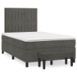 Giroletto a Molle con Materasso Grigio Scuro 120x190 cm Velluto