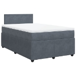 Giroletto a Molle con Materasso Grigio Scuro 120x190 cm Velluto
