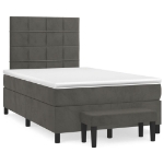 Giroletto a Molle con Materasso Grigio Scuro 120x190 cm Velluto