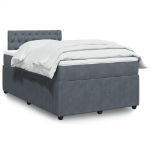 Giroletto a Molle con Materasso Grigio Scuro 120x190 cm Velluto