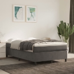 Giroletto a Molle con Materasso Grigio Scuro 120x190 cm Velluto