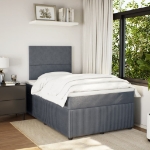 Giroletto a Molle con Materasso Grigio Scuro 120x190 cm Velluto