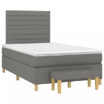 Giroletto a Molle con Materasso Grigio Scuro 120x190cm Tessuto
