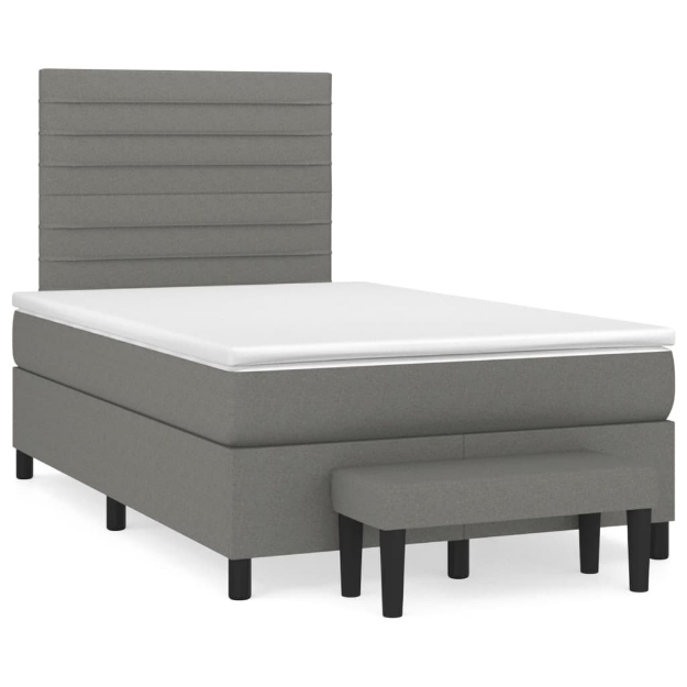 Giroletto a Molle con Materasso Grigio Scuro 120x190cm Tessuto