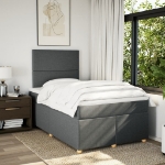 Giroletto a Molle con Materasso Grigio Scuro 120x190cm Tessuto