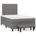 Giroletto a Molle con Materasso Grigio Scuro 120x190cm Tessuto