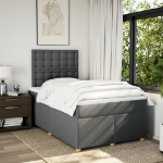 Giroletto a Molle con Materasso Grigio Scuro 120x190cm Tessuto