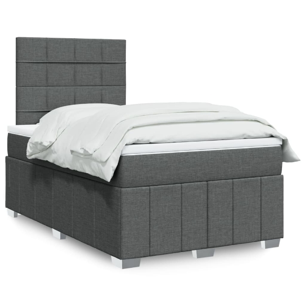 Giroletto a Molle con Materasso Grigio Scuro 120x190cm Tessuto