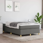 Giroletto a Molle con Materasso Grigio Scuro 120x190cm Tessuto