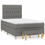 Giroletto a Molle con Materasso Grigio Scuro 120x190cm Tessuto