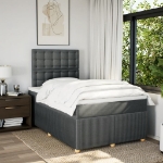 Giroletto a Molle con Materasso Grigio Scuro 120x190cm Tessuto