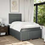 Giroletto a Molle con Materasso Grigio Scuro 120x190cm Tessuto