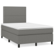 Giroletto a Molle con Materasso Grigio Scuro 120x190cm Tessuto