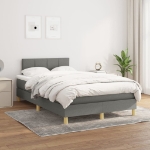 Giroletto a Molle con Materasso Grigio Scuro 120x190cm Tessuto