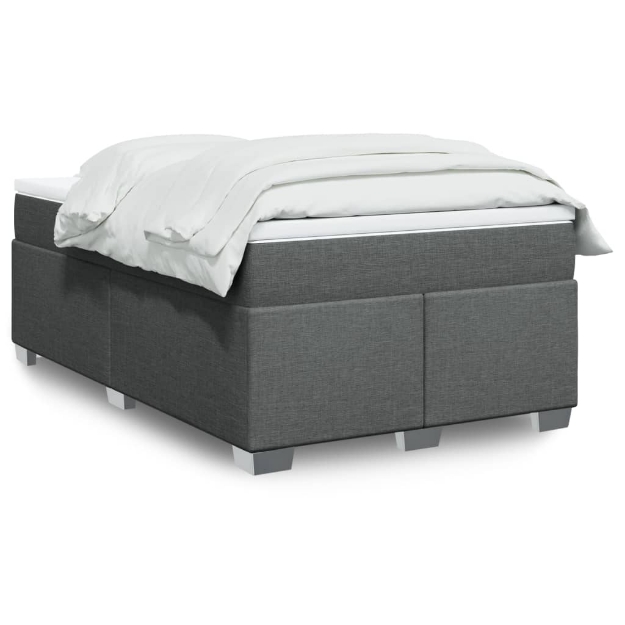 Giroletto a Molle con Materasso Grigio Scuro 120x190cm Tessuto