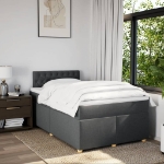 Giroletto a Molle con Materasso Grigio Scuro 120x190cm Tessuto
